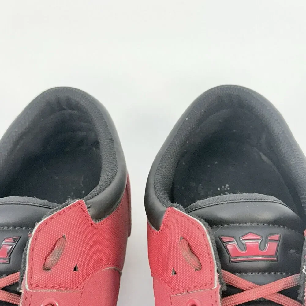 Supra Griffin Red Black White Mens Size 11 Low Top Skate Shoes Lace Up